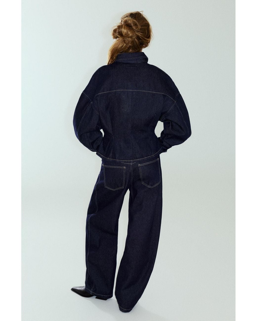 Pull&Bear Blue Fitted Denim Shirt