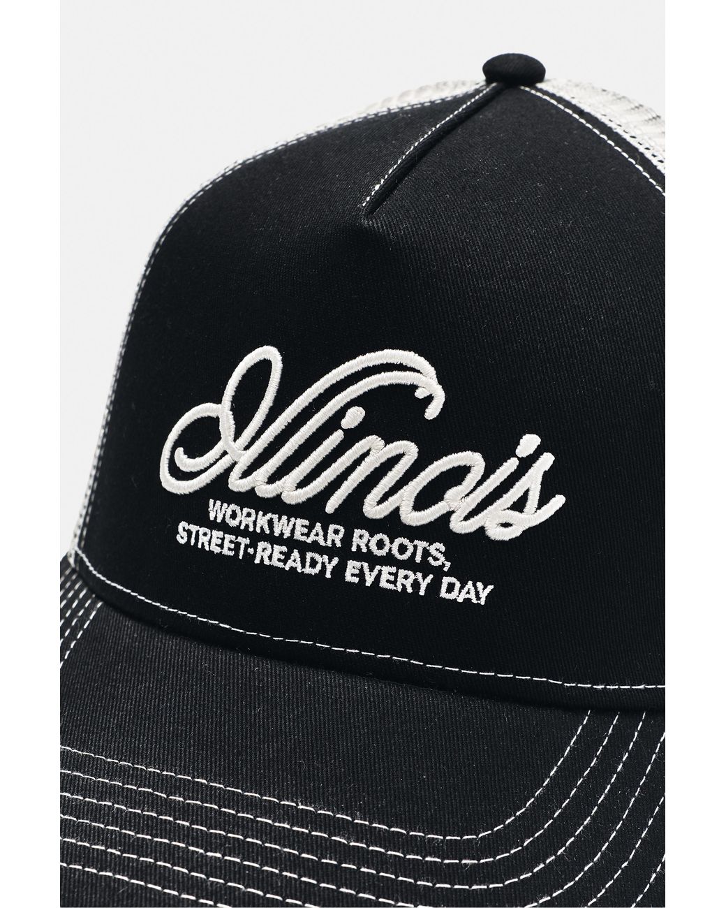 Pull&Bear Black Illinois Trucker Cap for men