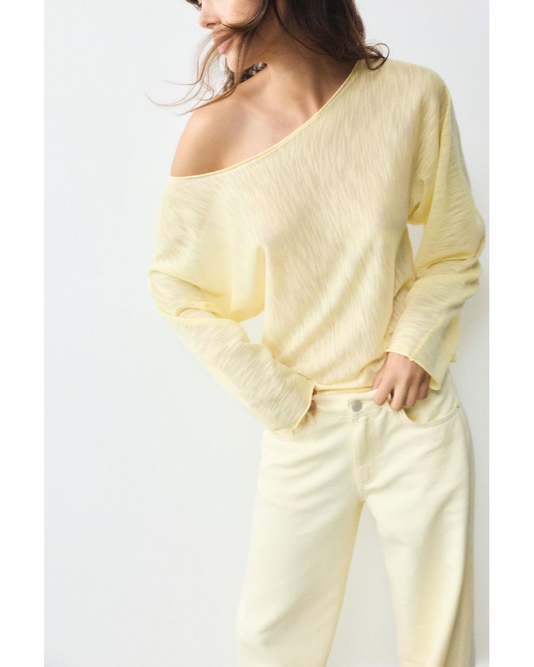 Pull&Bear Blue Fine-Knit Asymmetric T-Shirt