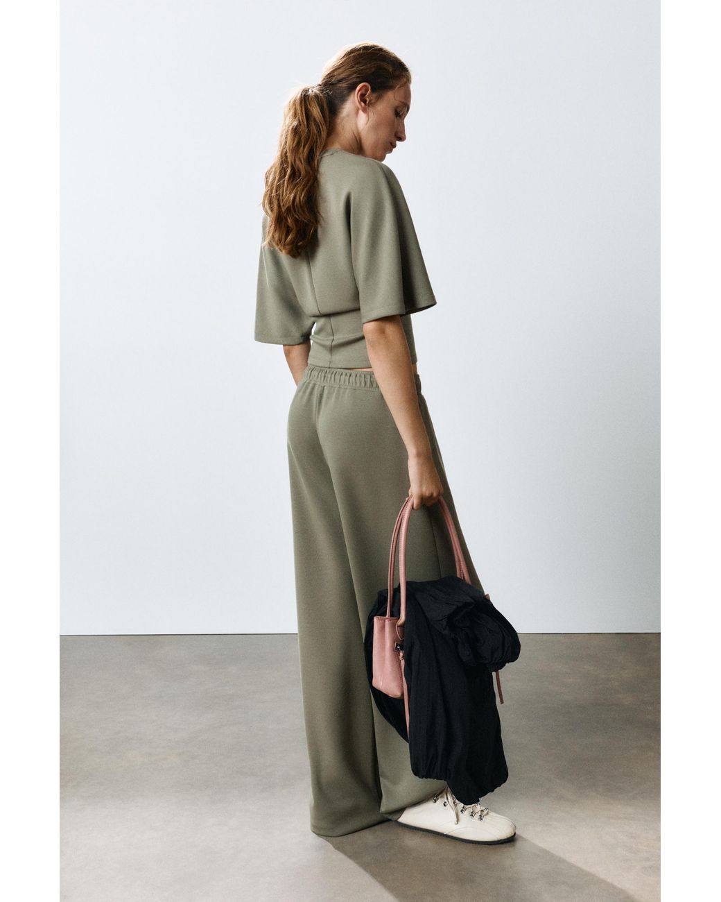 Pull&Bear Green Modal Batwing Sleeve T-Shirt