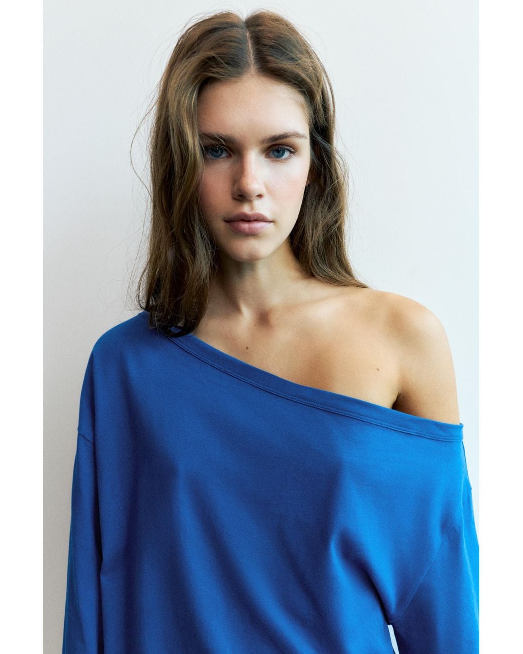 Pull&Bear Blue Asymmetric Oversize T-Shirt