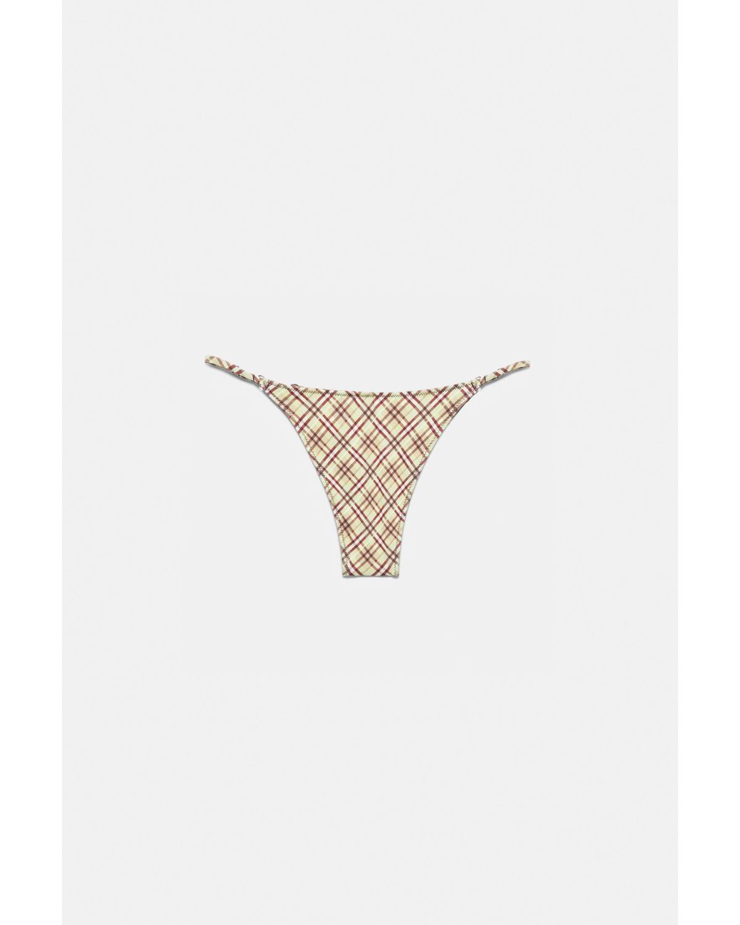 Pull&Bear Bikinibroekje Met Ruitprint in het Green