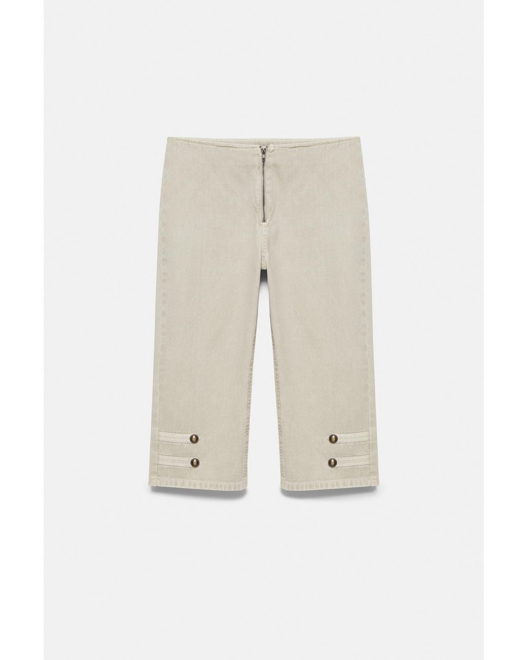 Pull&Bear Blue Button And Toggle Capris