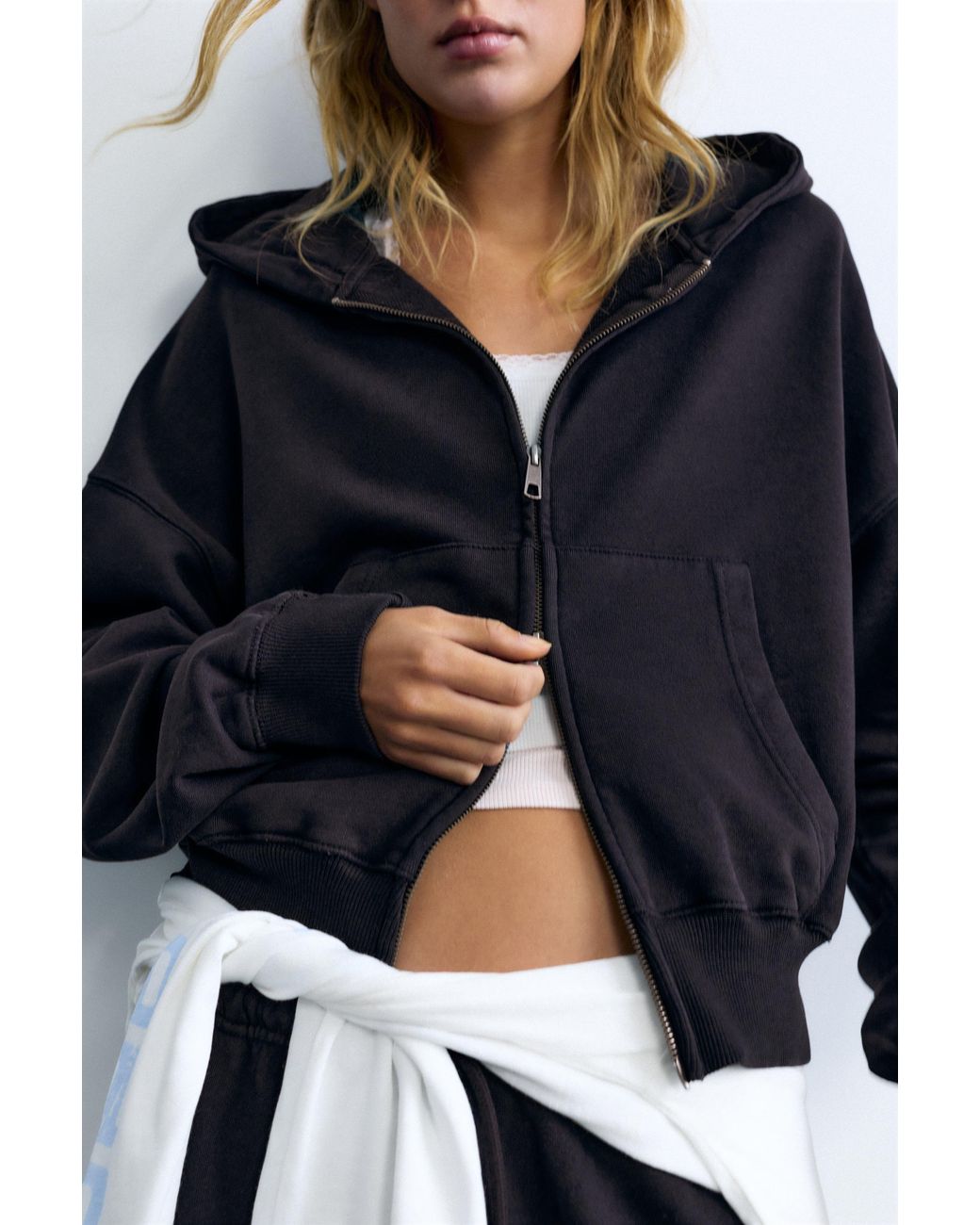Pull&Bear Blue Zip-Up Hoodie