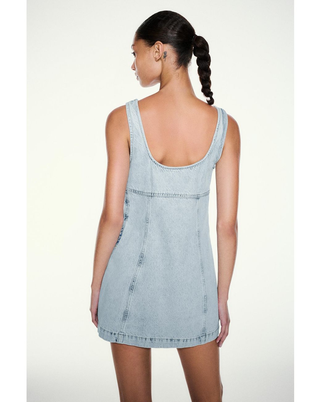 Pull&Bear Blue Short Studded Denim Dress