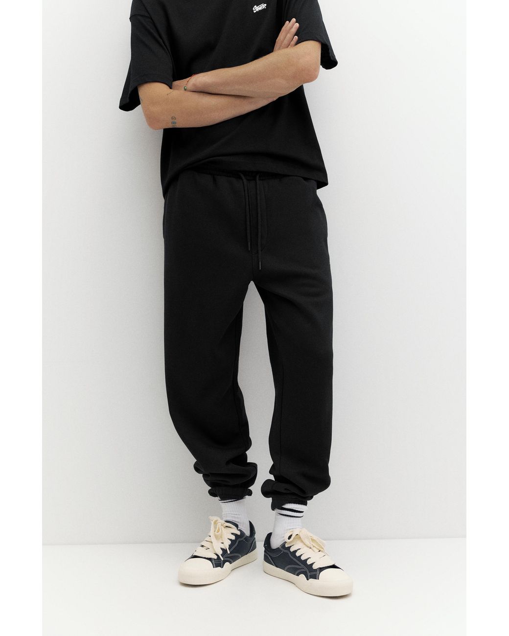 Pull&Bear Black Stwd Joggers for men