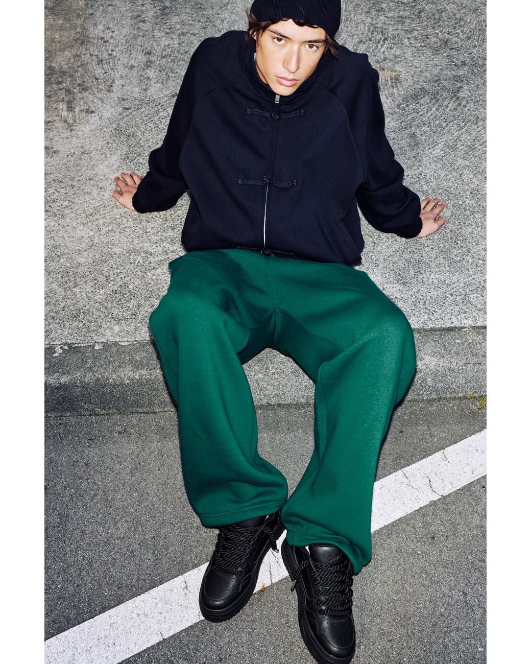 Pull&Bear Black Stwd Lace-Up Trainers for men