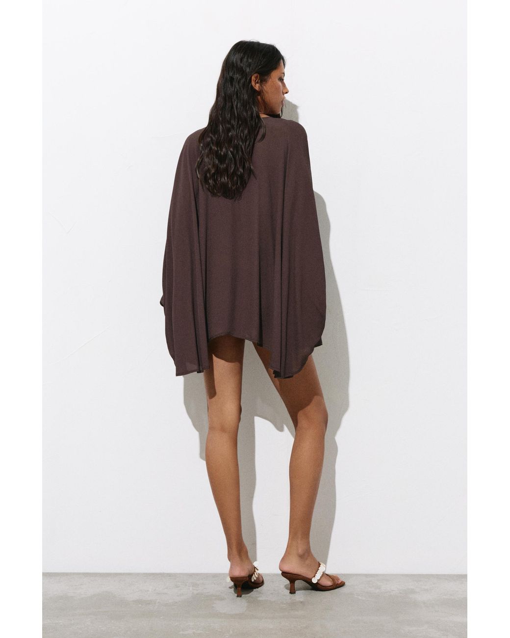 Pull&Bear Black Flowing Cape Blouse