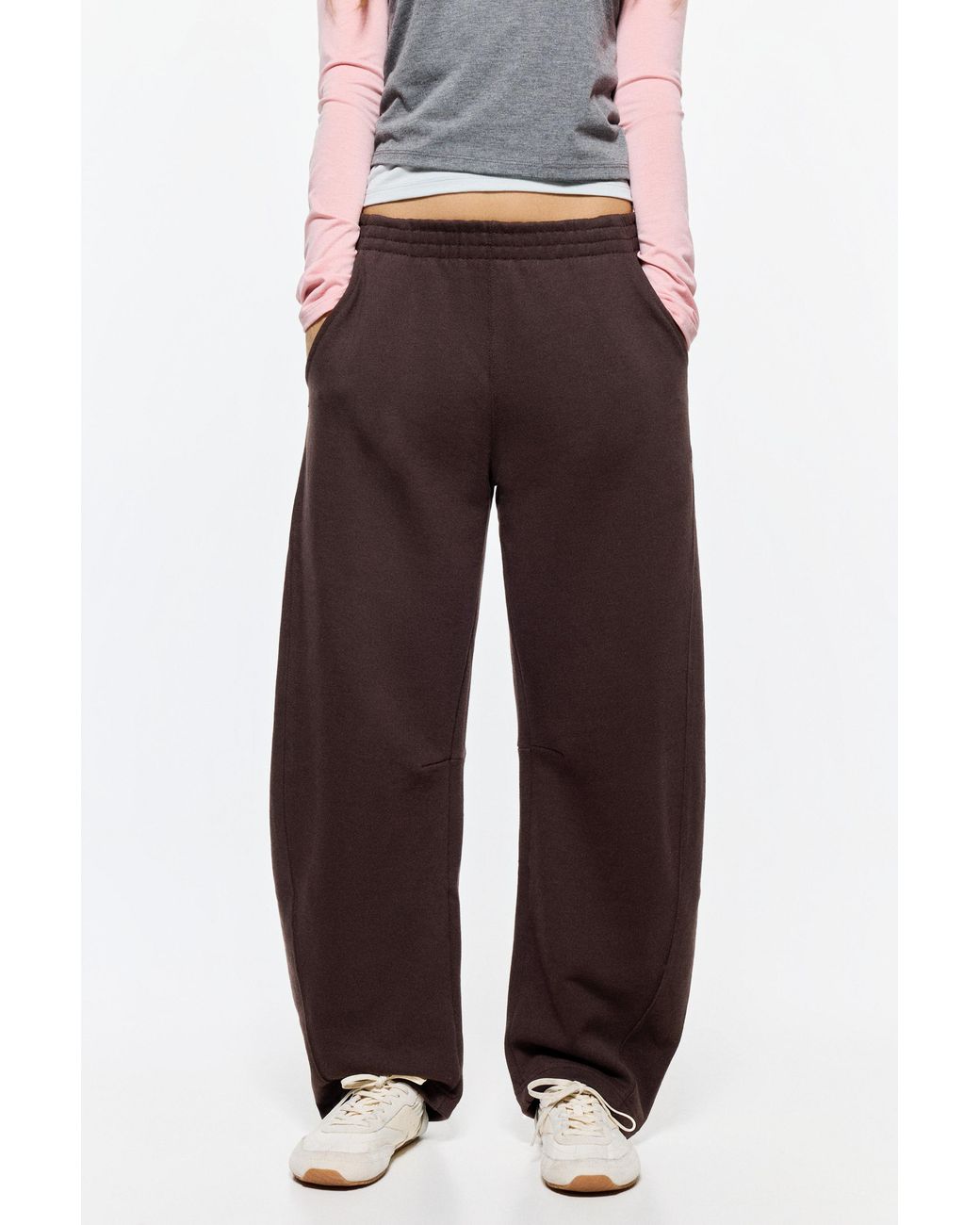 Pull&Bear Brown Barrel-Leg Joggers
