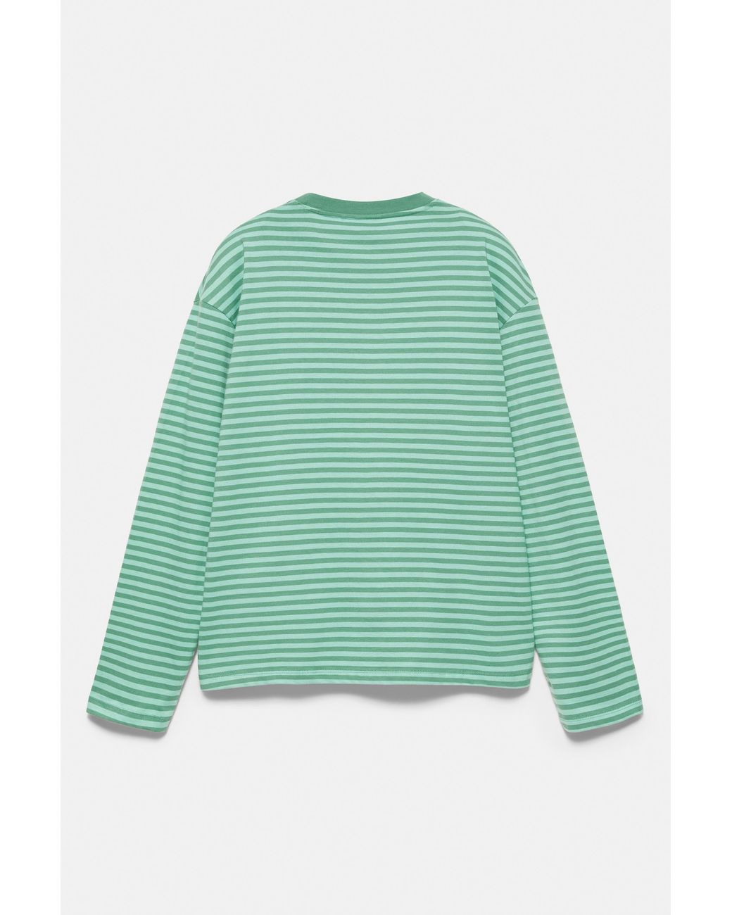Pull&Bear Green Striped Stwd T-Shirt for men