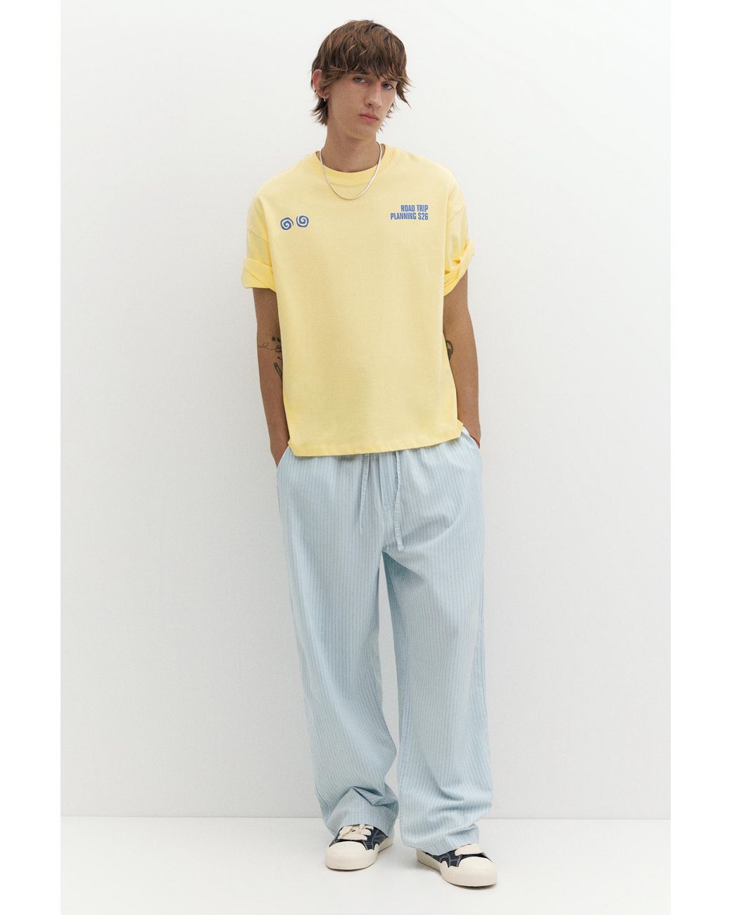 Pull&Bear Multicolor Stwd Road Trip Graphic T-Shirt for men