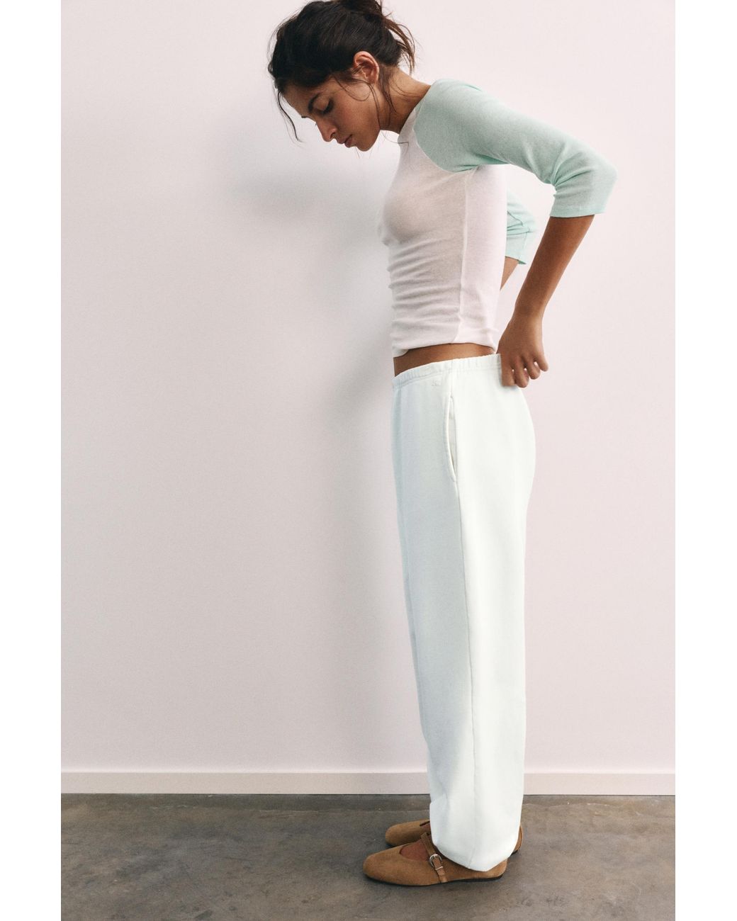 Pull&Bear White Basic Joggers