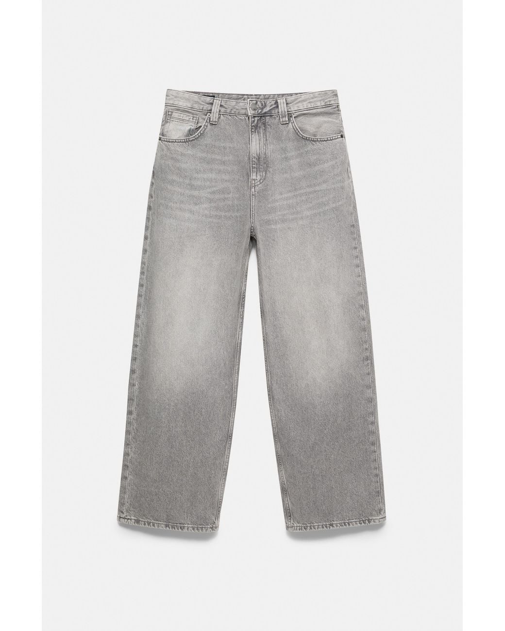 Pull&Bear Gray Relaxed Fit Baggy Jeans for men