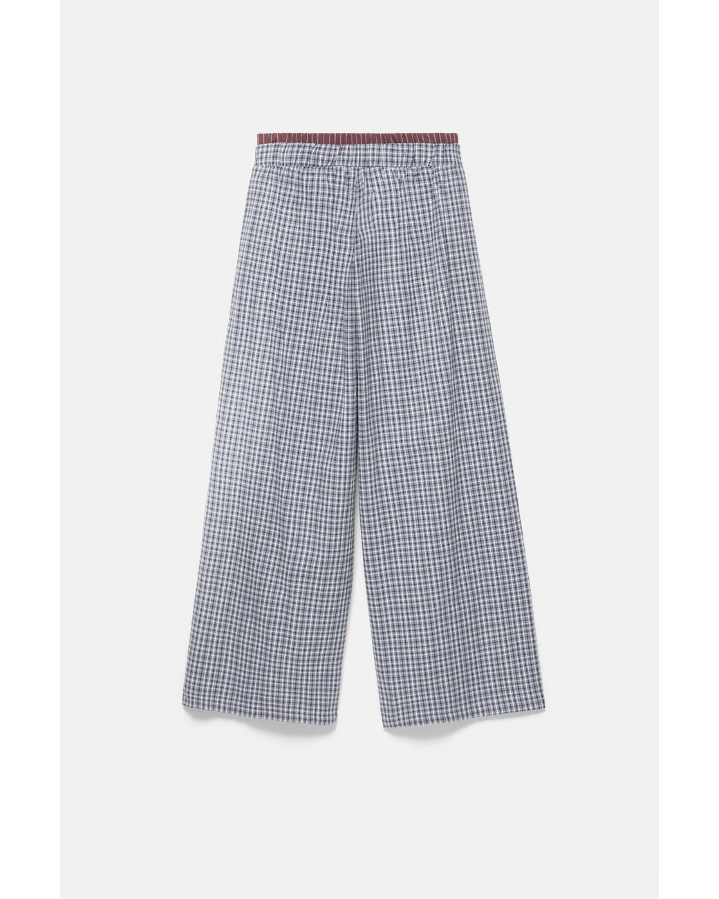 Pull&Bear Gray Combined Check Flowing Trousers