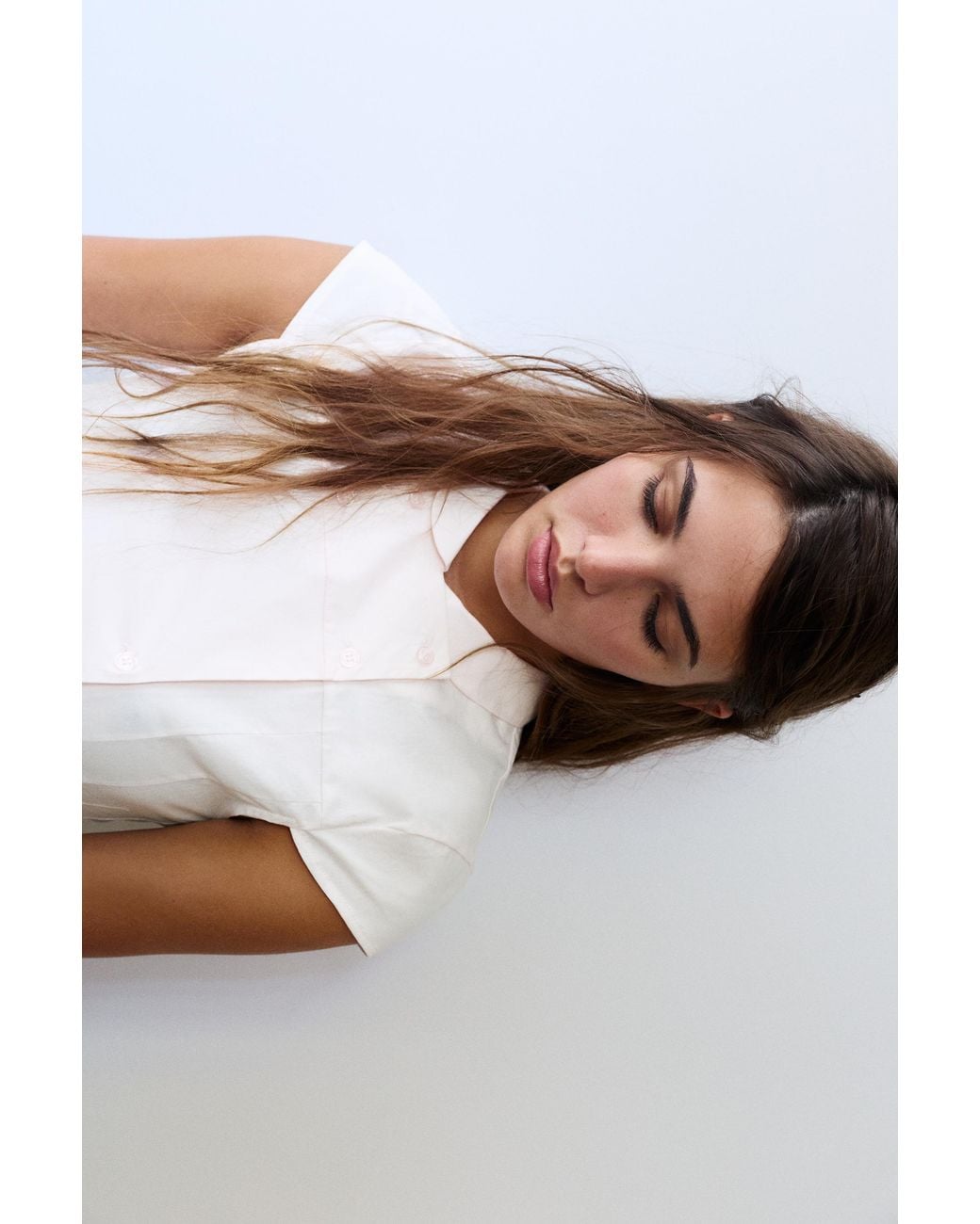 Pull&Bear Blue Peter Pan Collar Shirt
