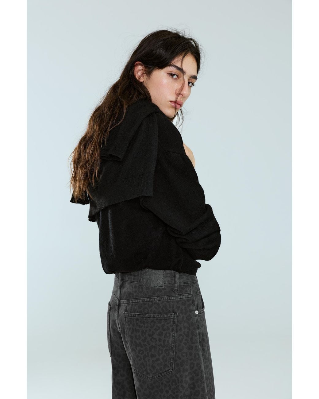 Jean Barrel Léopard Pull&Bear en coloris Gray