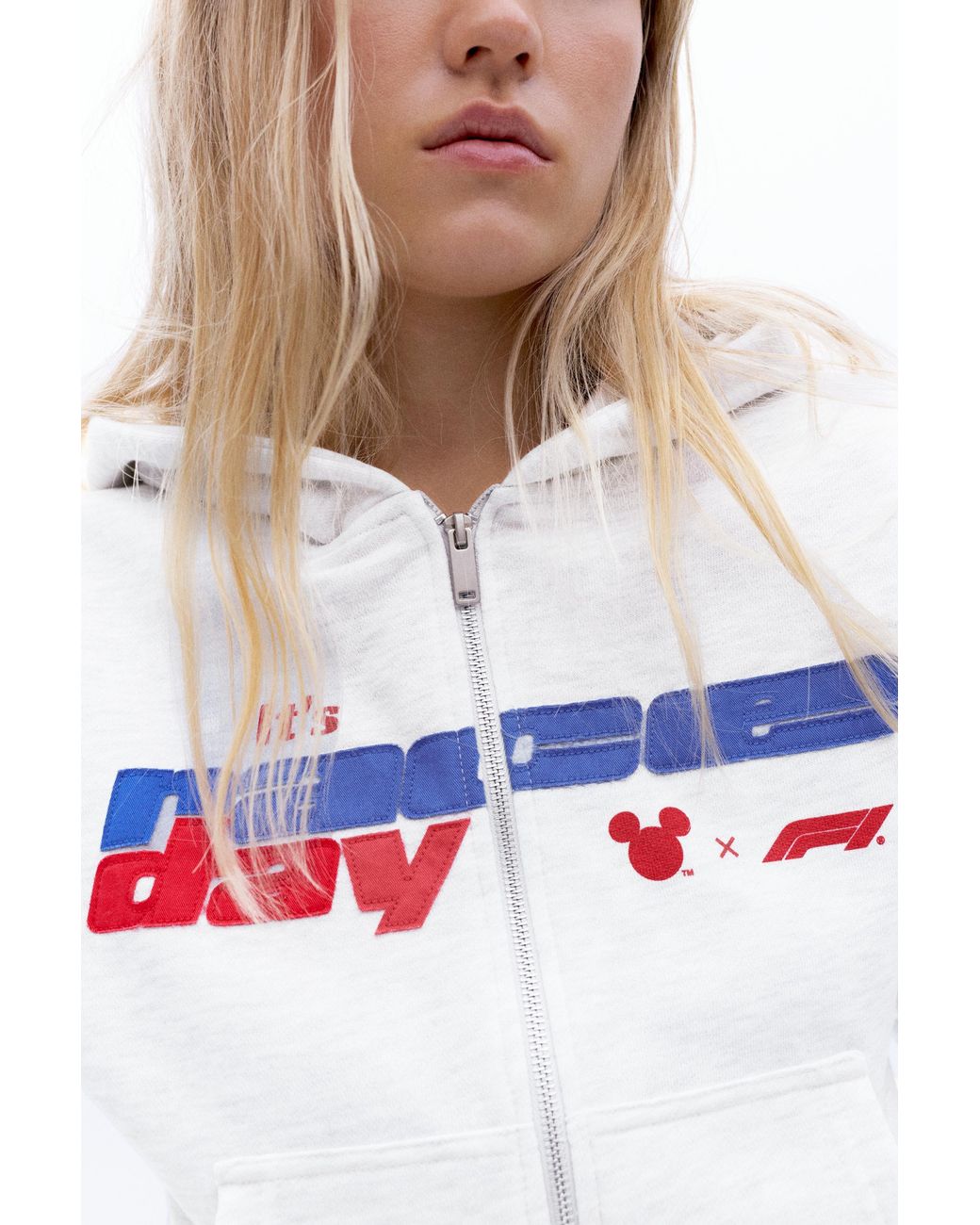 Pull&Bear White Disney X F1 Zip Hoodie