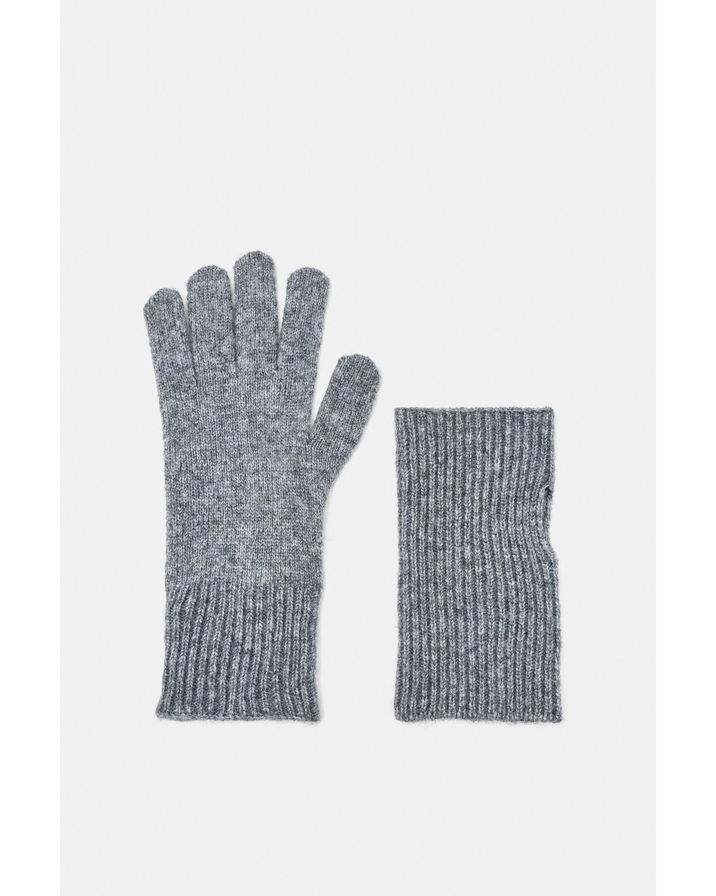 Pull&Bear Blue Ribbed Knit Mittens