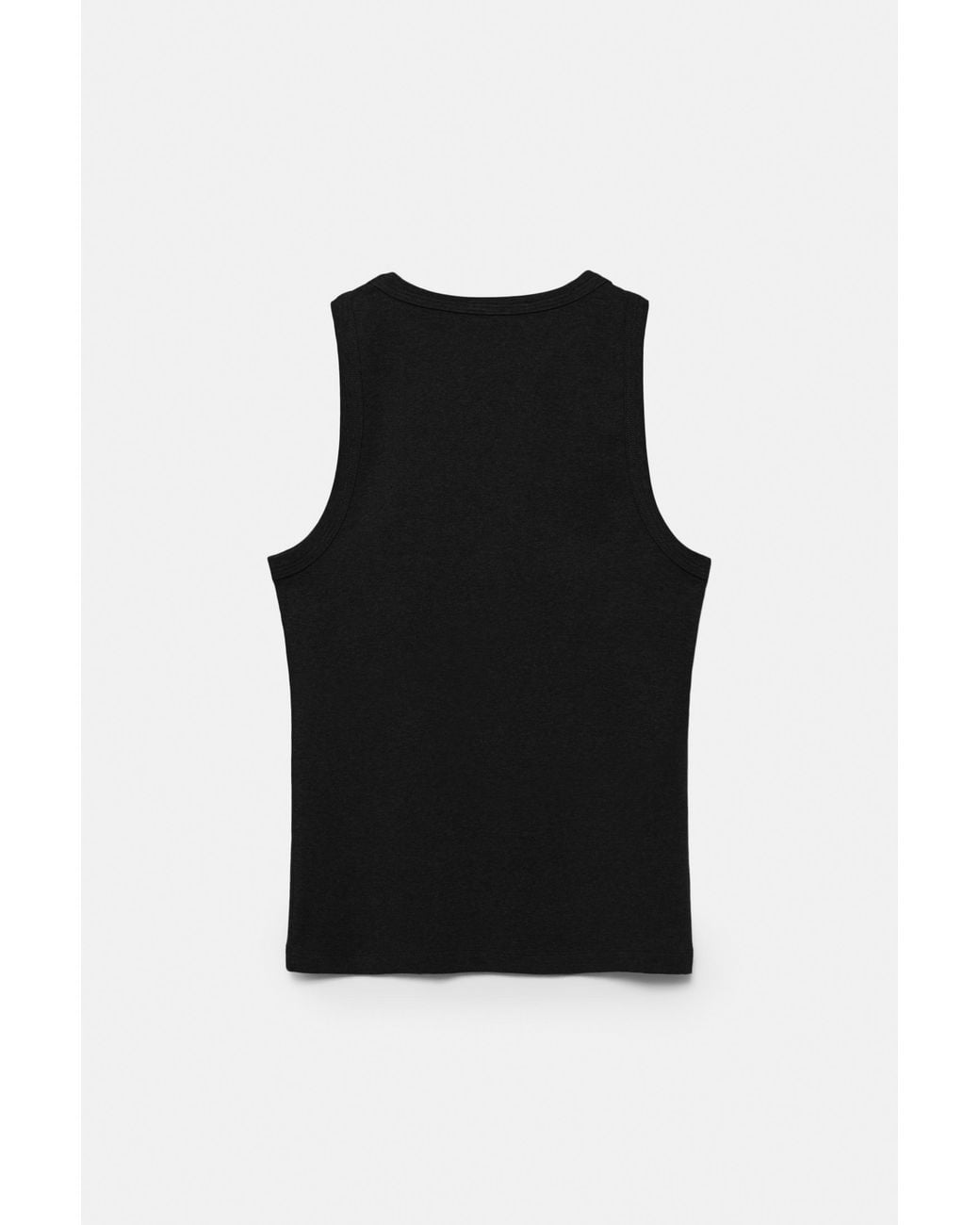 Pull&Bear Black Round Neck Tank Top