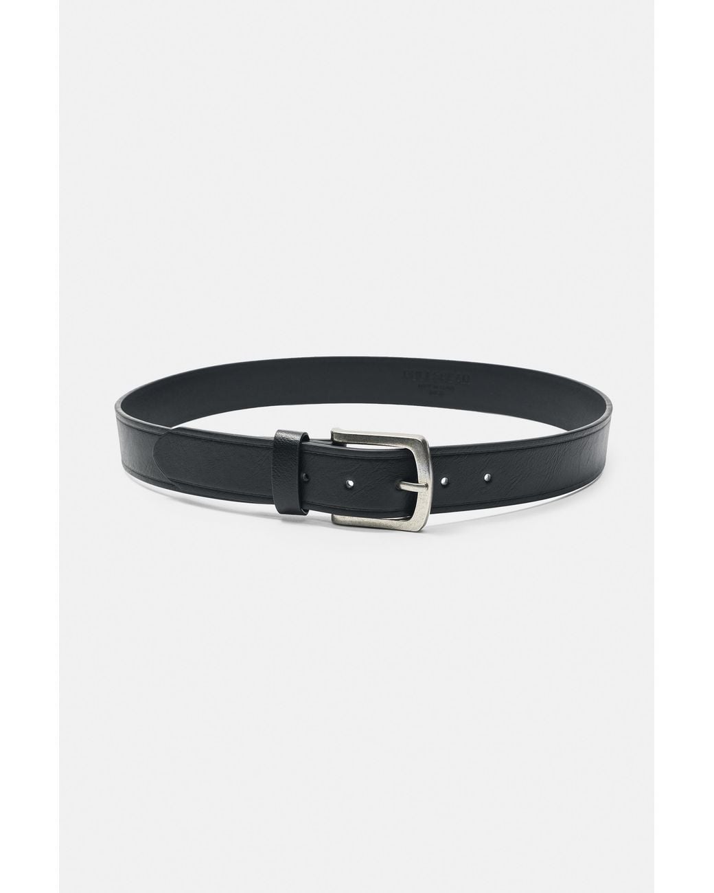 Pull&Bear Black Leather Effect Belt for men