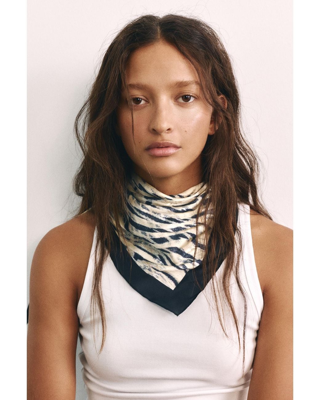 Pull&Bear Blue Zebra Print Bandana