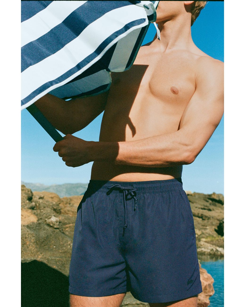 Pull&Bear Gray Basic Swimming Trunks for men
