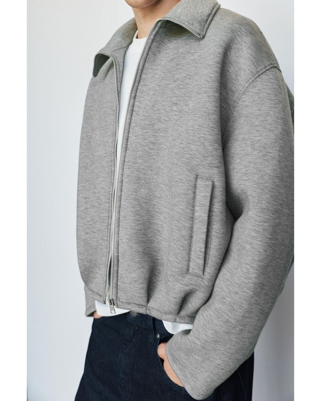 Pull&Bear Blousonjacke Aus Neopren in Gray für Herren