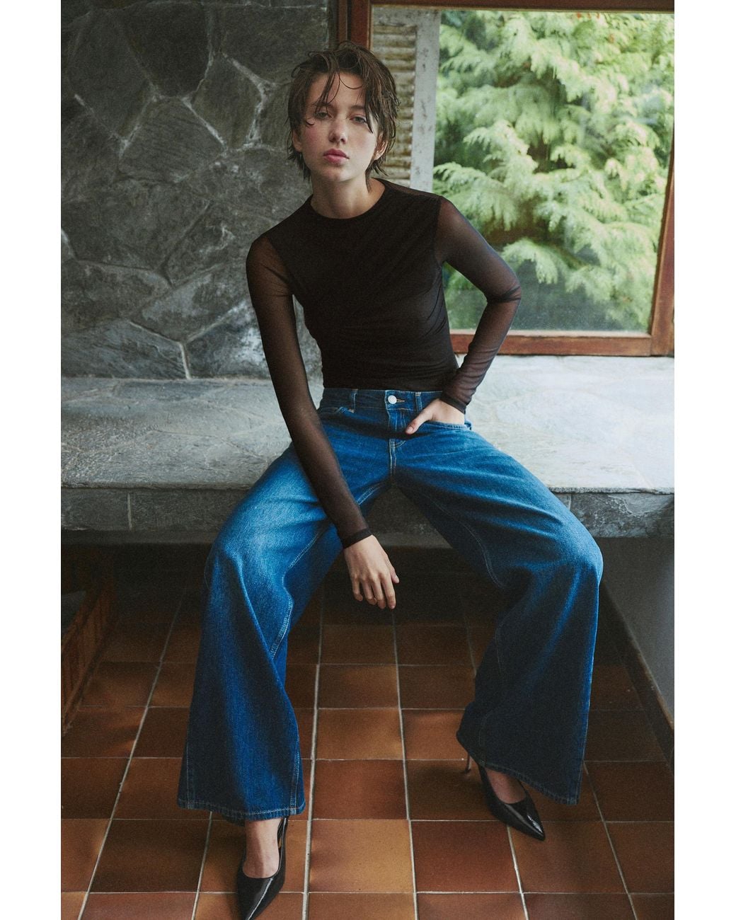 Pull&Bear Green Detail Heeled Shoes