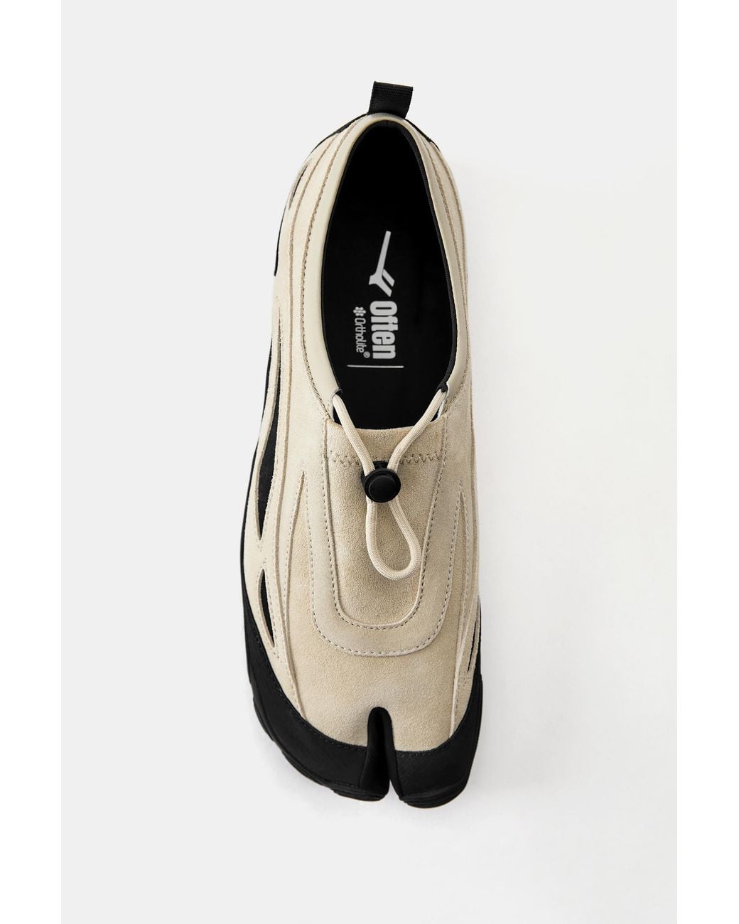 Pull&Bear Black Often Leather Tabi Trainers for men
