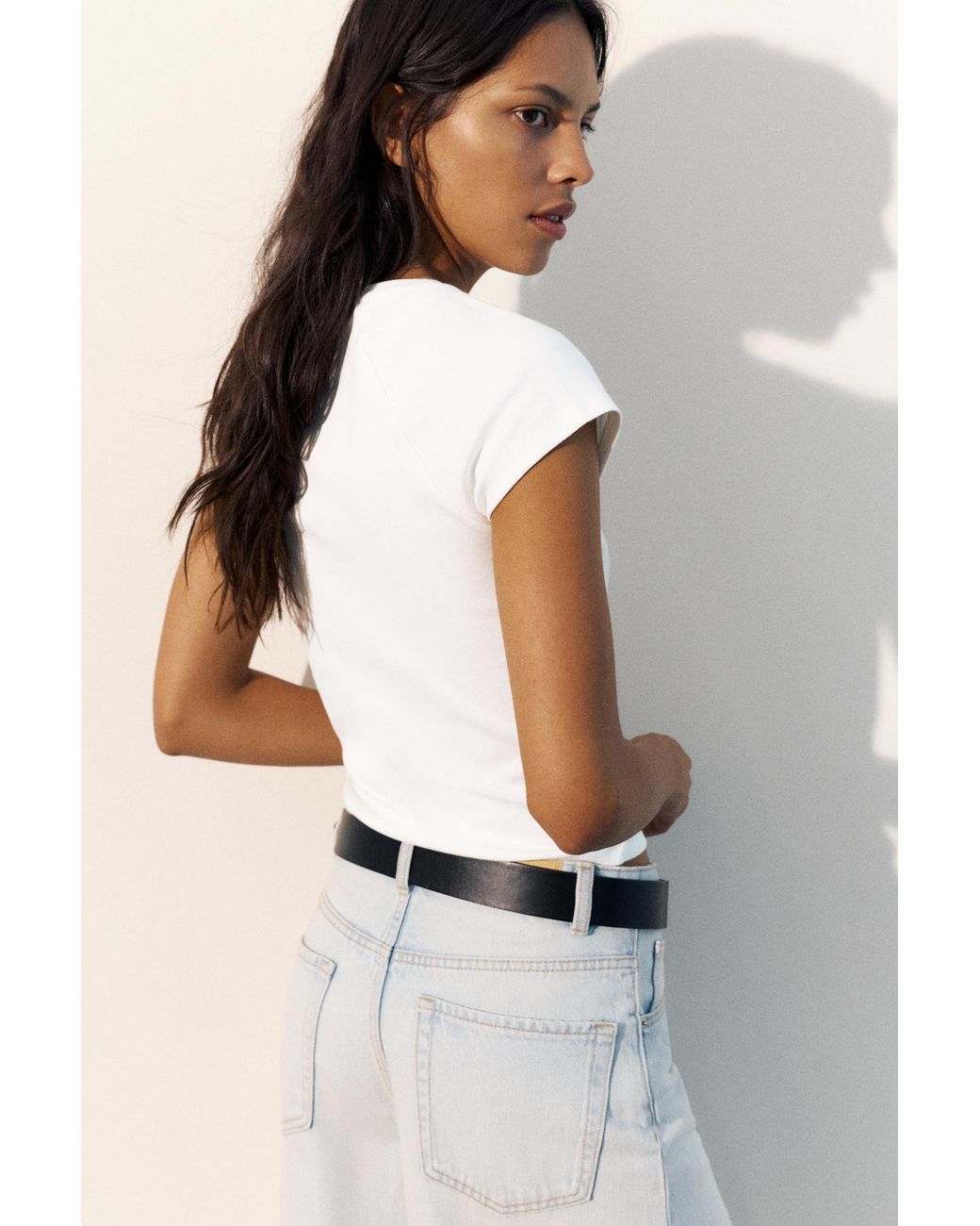 Pull&Bear White Fruit Graphic T-Shirt