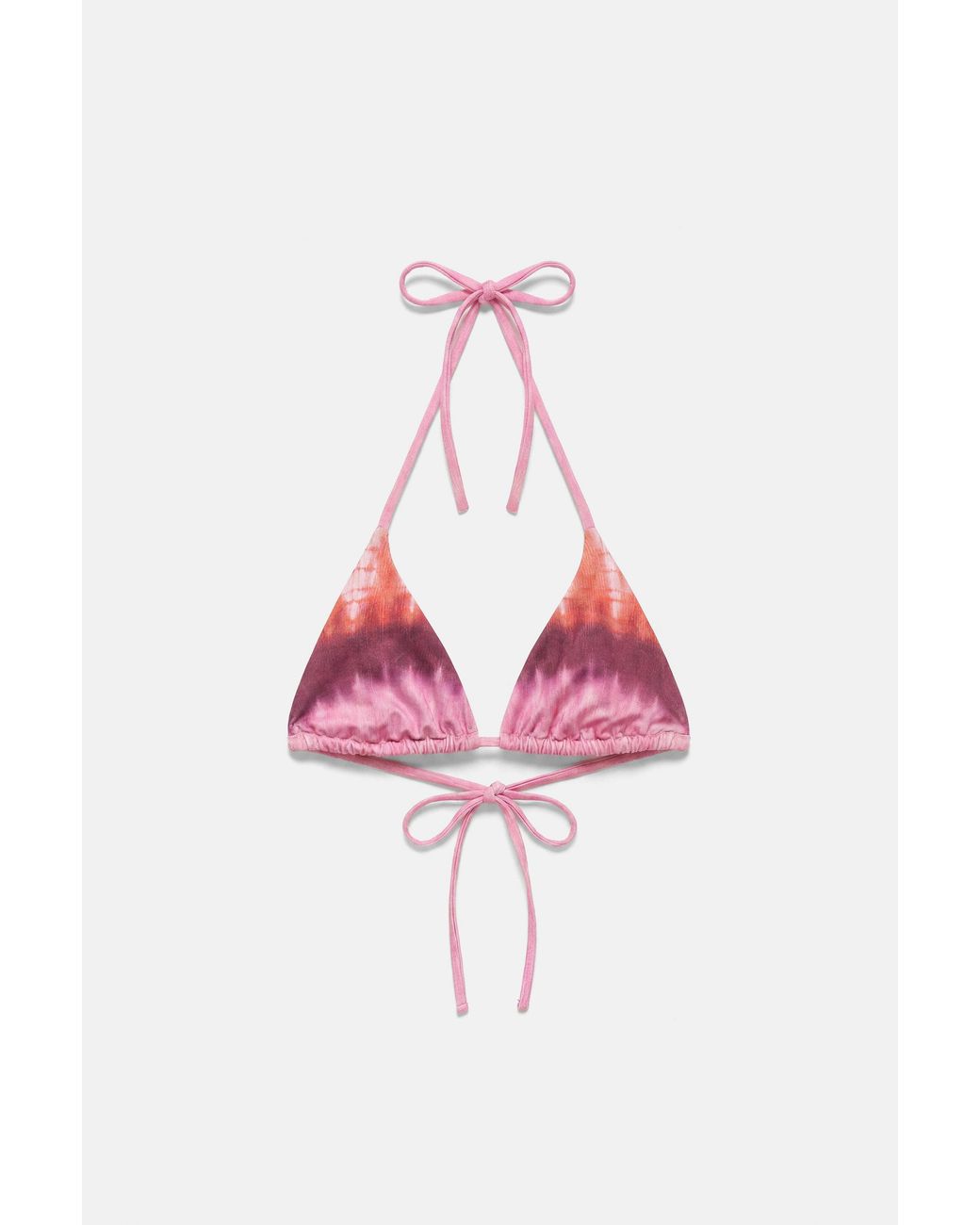 Pull&Bear Blue Triangle Tie-Dye Bikini Top