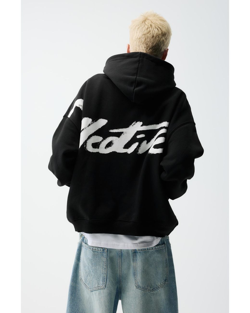 Pull&Bear Black Stwd Hoodie for men