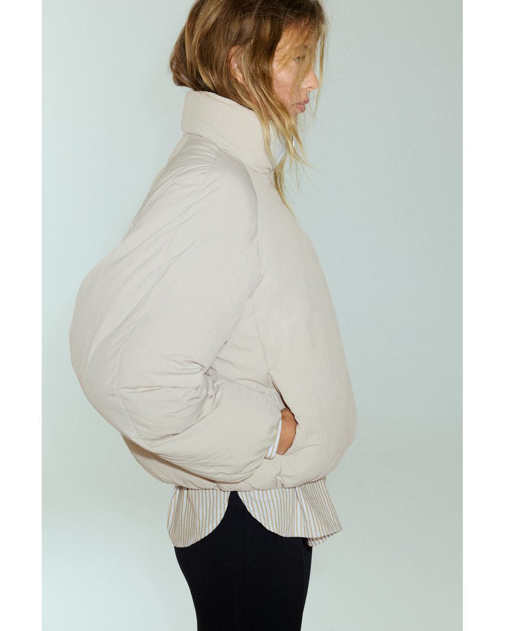 Pull&Bear Multicolor High-Neck Puffer Jacket