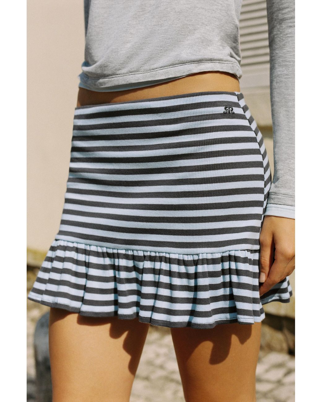 Pull&Bear Multicolor Striped Ruffled Mini Skirt