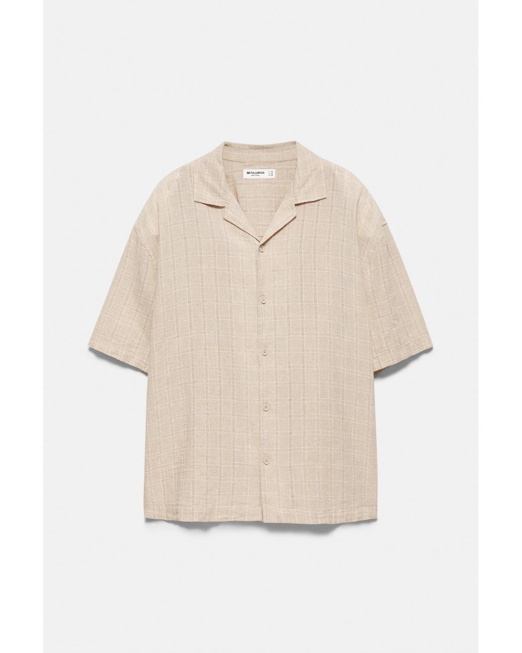 Camicia A Quadri di Pull&Bear in Natural da Uomo