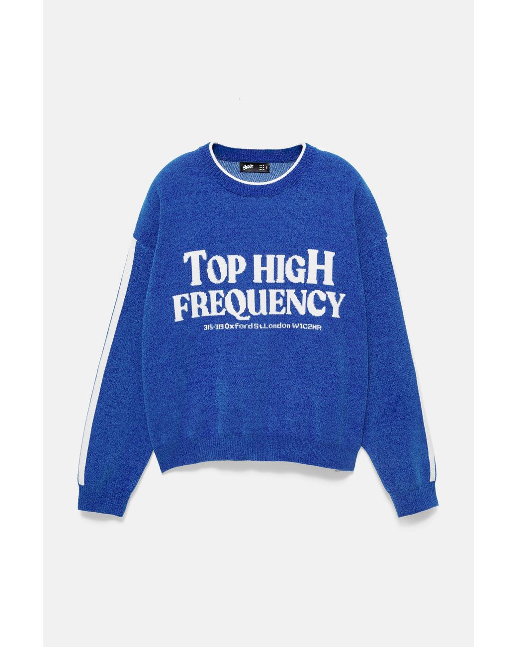 Pull&Bear Blue Stwd Graphic Jumper for men