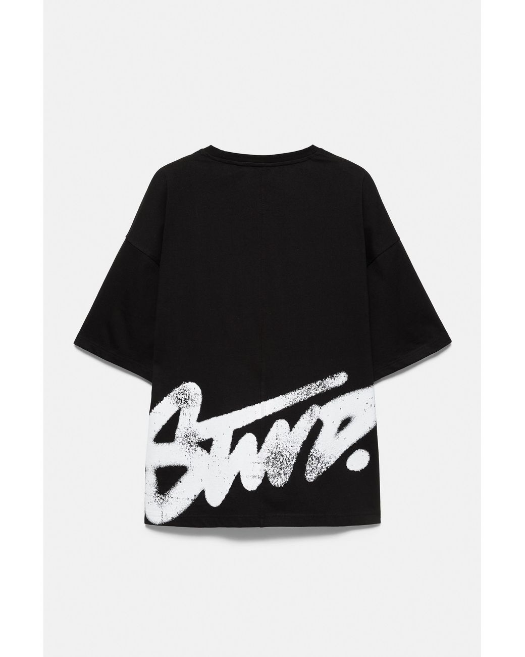 Pull&Bear Oversized Stwd T-Shirt in het Black voor heren