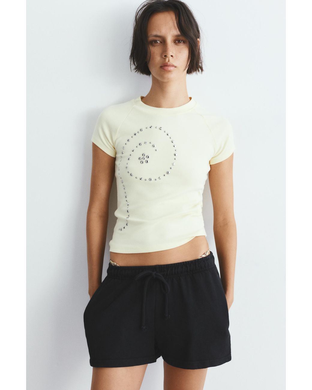 Pull&Bear White Sports Shorts With Elastic Waist