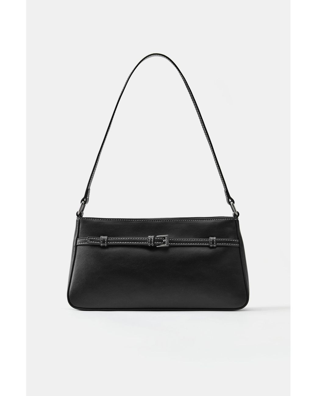 Pull&Bear White Buckle Shoulder Bag