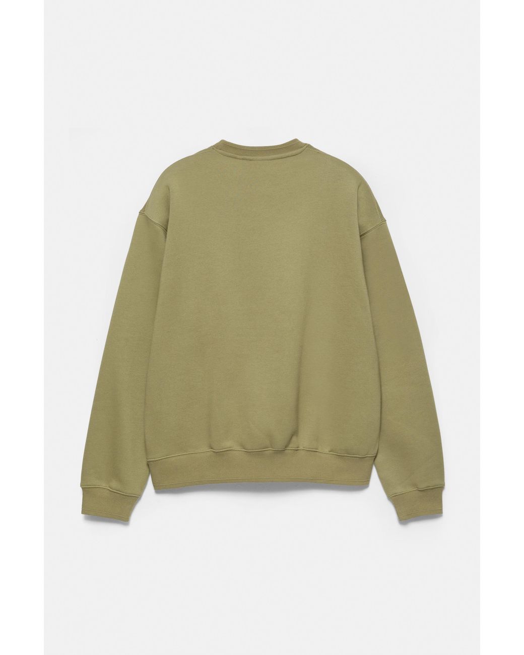 Pull&Bear Green Relaxed Fit Round Neck Sweatshirt for men