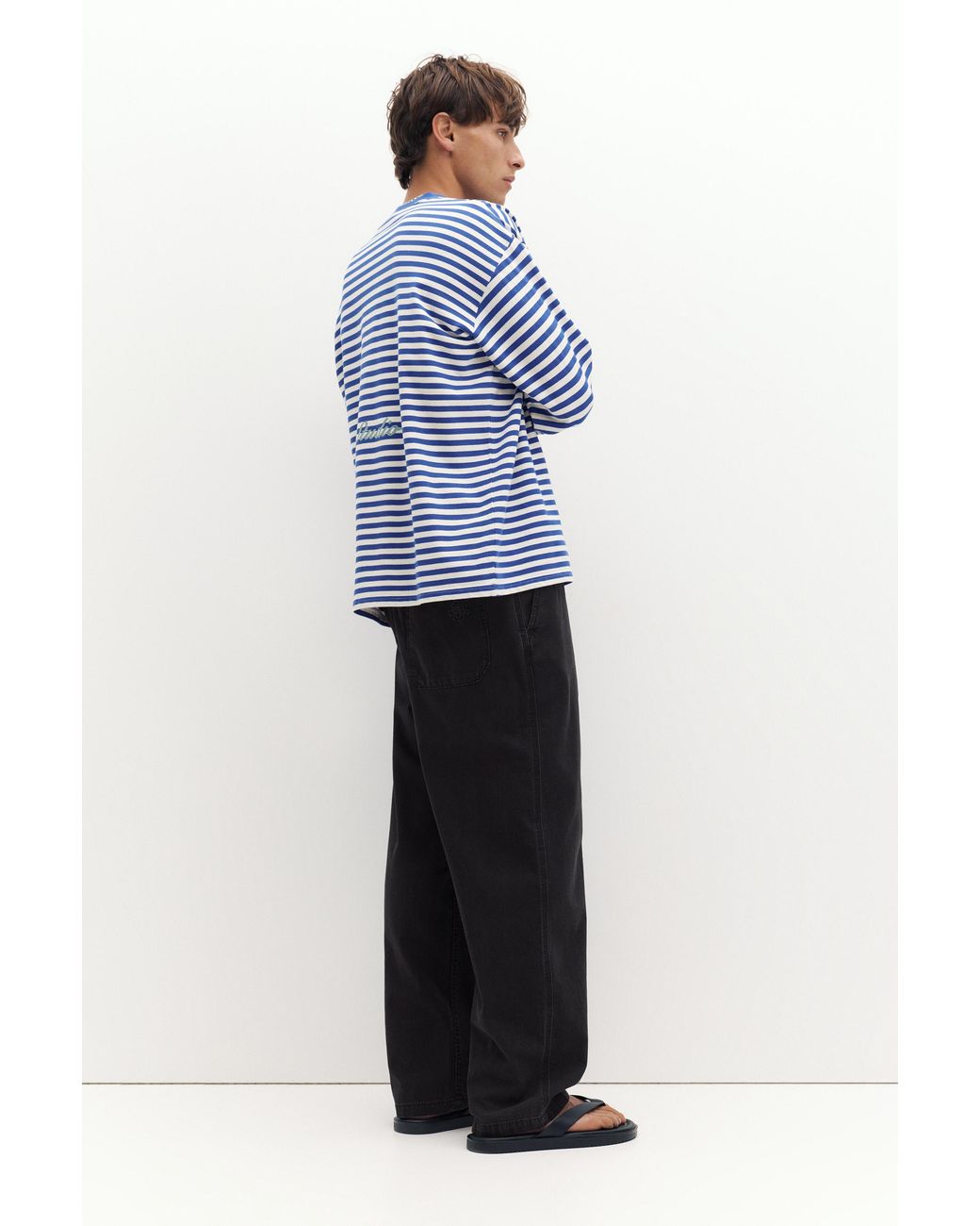 Pull&Bear Blue Denim Joggers for men