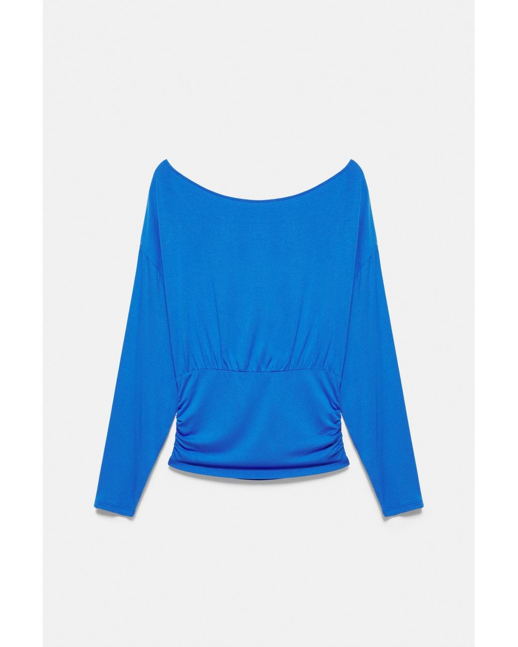 Pull&Bear Blue Asymmetric Waistband Top