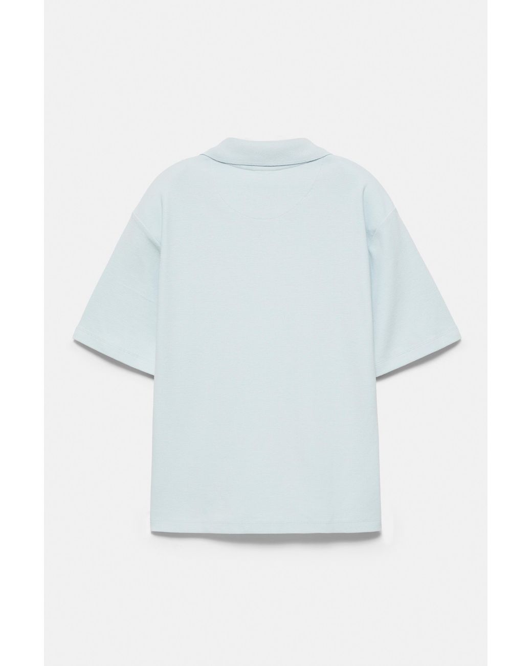 Pull&Bear White Short Sleeve Waffle-Knit Polo Shirt for men