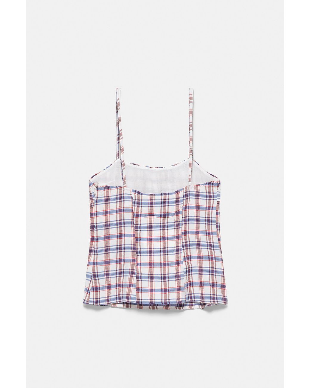 Pull&Bear Blue Check Print Strappy Top