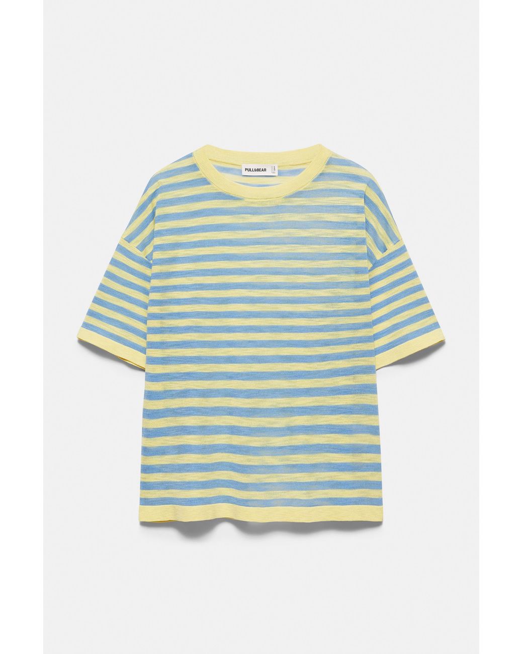 Pull&Bear Blue Striped Knit T-Shirt