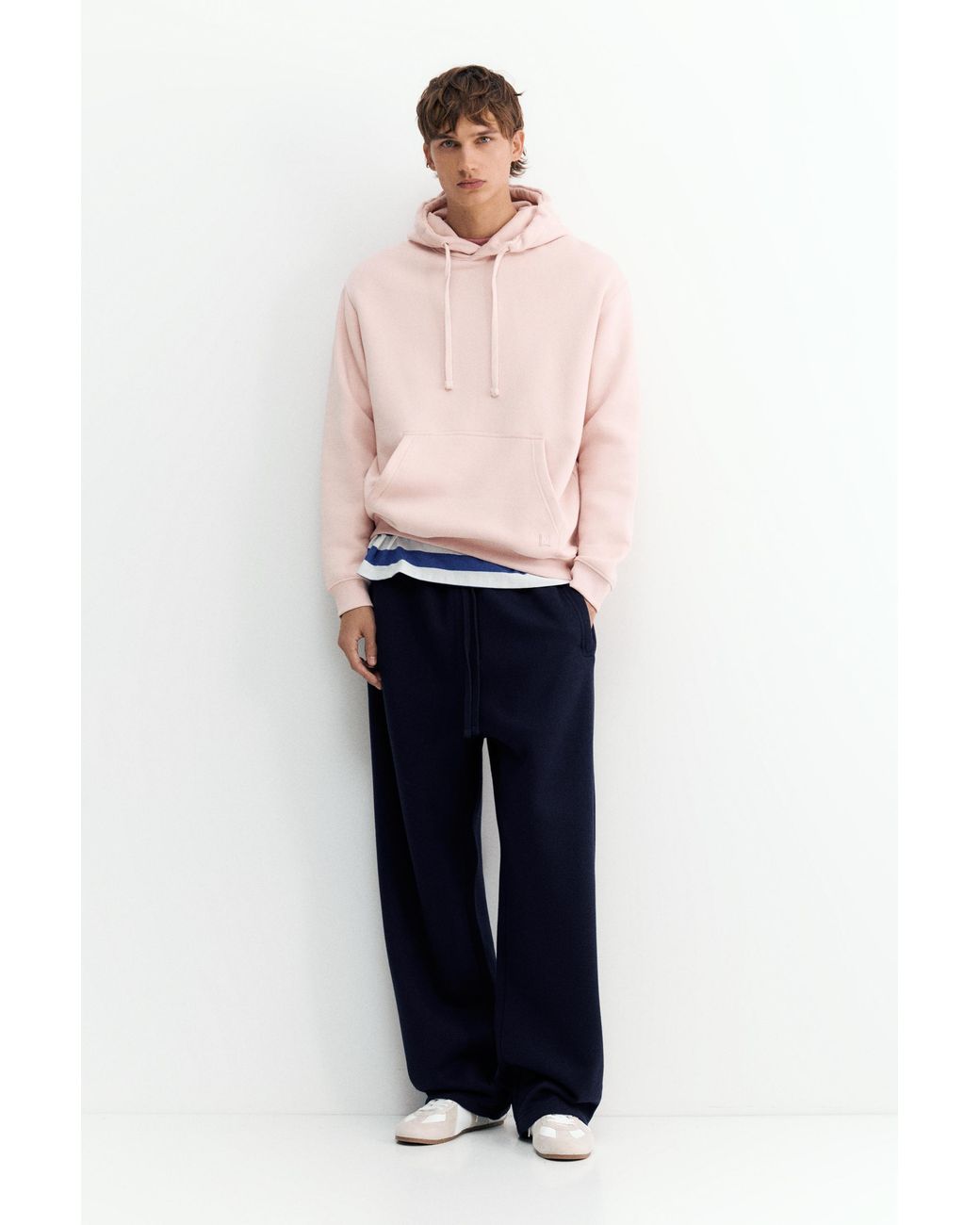 Pull&Bear Pink Basic Hoodie for men