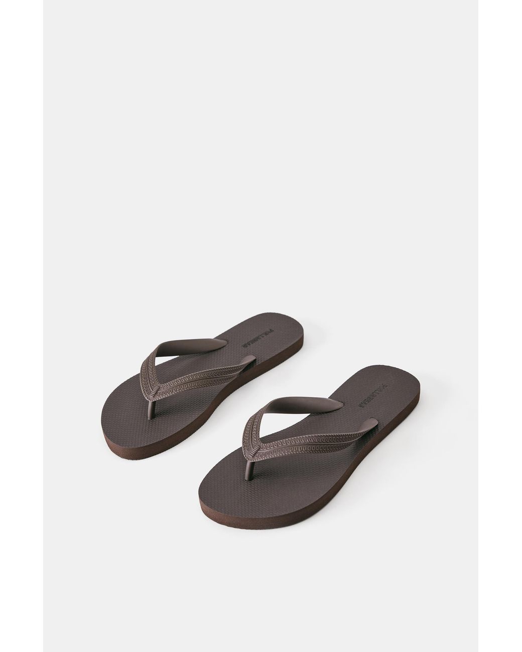 Pull&Bear Platte Sandalen in het Gray