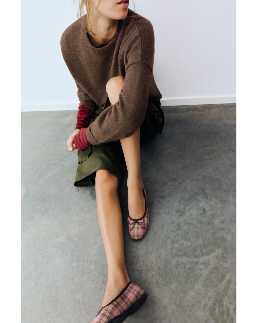 Ballerines À Carreaux Pull&Bear en coloris Black