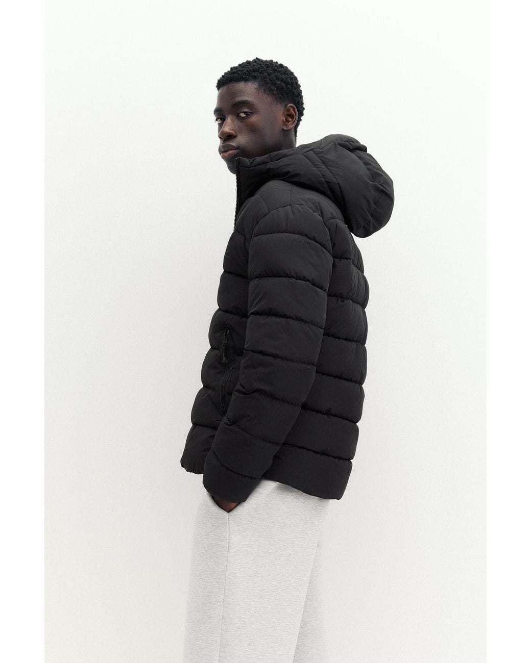 Doudoune À Capuche Pull&Bear pour homme en coloris Black