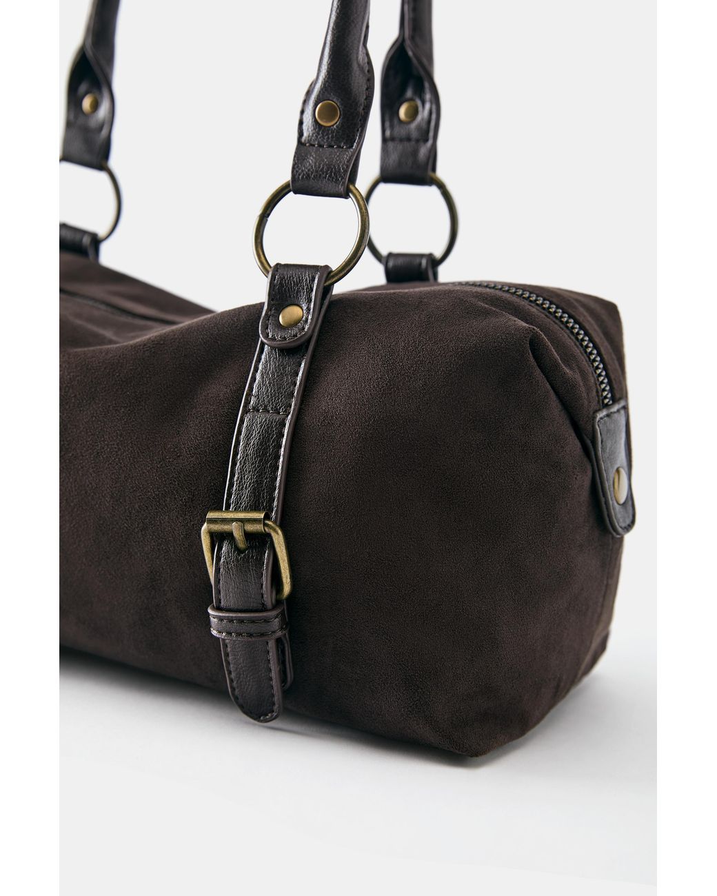 Pull&Bear Black Shoulder Bag With Buckles
